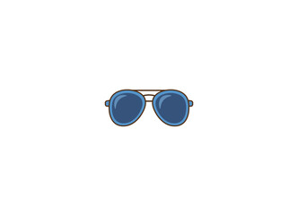 Vector illustration of cartoon sunglasses on white background