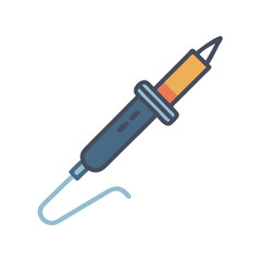 Simple cartoon soldering iron against White Background illustration style
