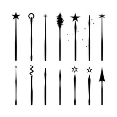 Majestic Sailing Ship Silhouette Set Clipart