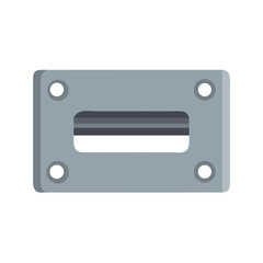 Gray rectangular block on White Background with inner stripes