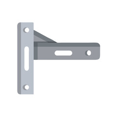 Flat illustration of metal wall shelf bracket on White