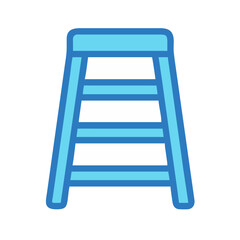 Ladder illustration with blue and white steps on White