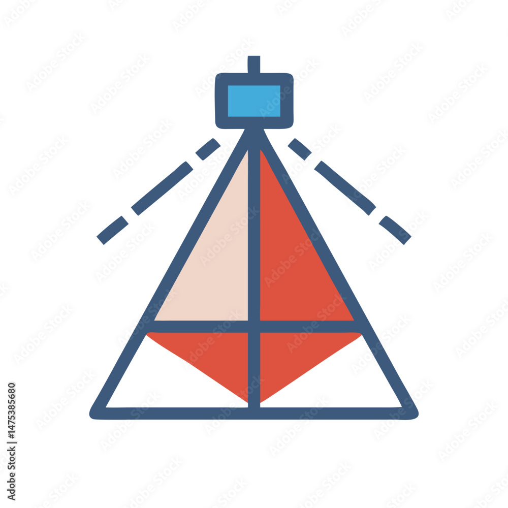 Poster abstract pyramid shape with block on a white background