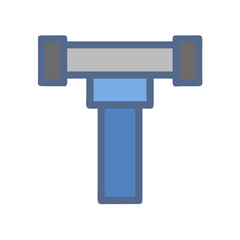 Simple cartoon hammer illustration isolated on White Background