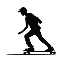 Fototapeta premium Roller Skater in Motion Silhouette Set