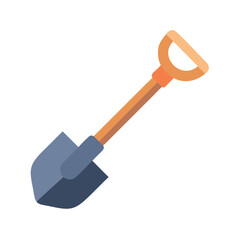 Simple flat design illustration of a gardening shovel isolated