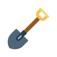 Cartoon shovel on White Background for gardening concept