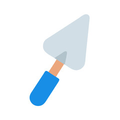 Illustration of a triangular trowel on a White Background