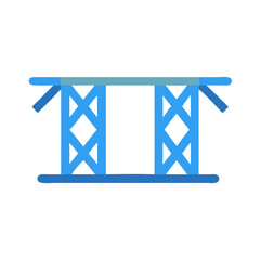 Flat blue transmission tower on White Background vector illustration