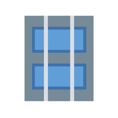 Abstract graphic jail cell illustration against a White Background