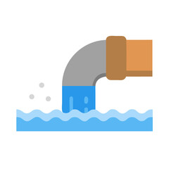 Pollution from industrial pipe entering water causing environmental damage