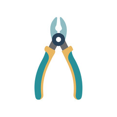 Teal pliers graphic against White Background for toolkit concept