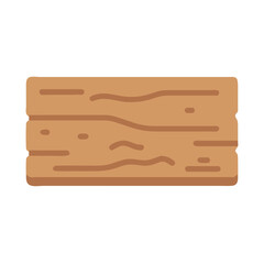 Illustration of a brown wooden sign on White Background