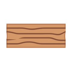 Cartoon wood plank illustration on a White Background
