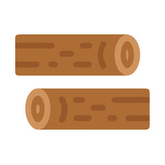 Two stacked brown logs on a White Background vector