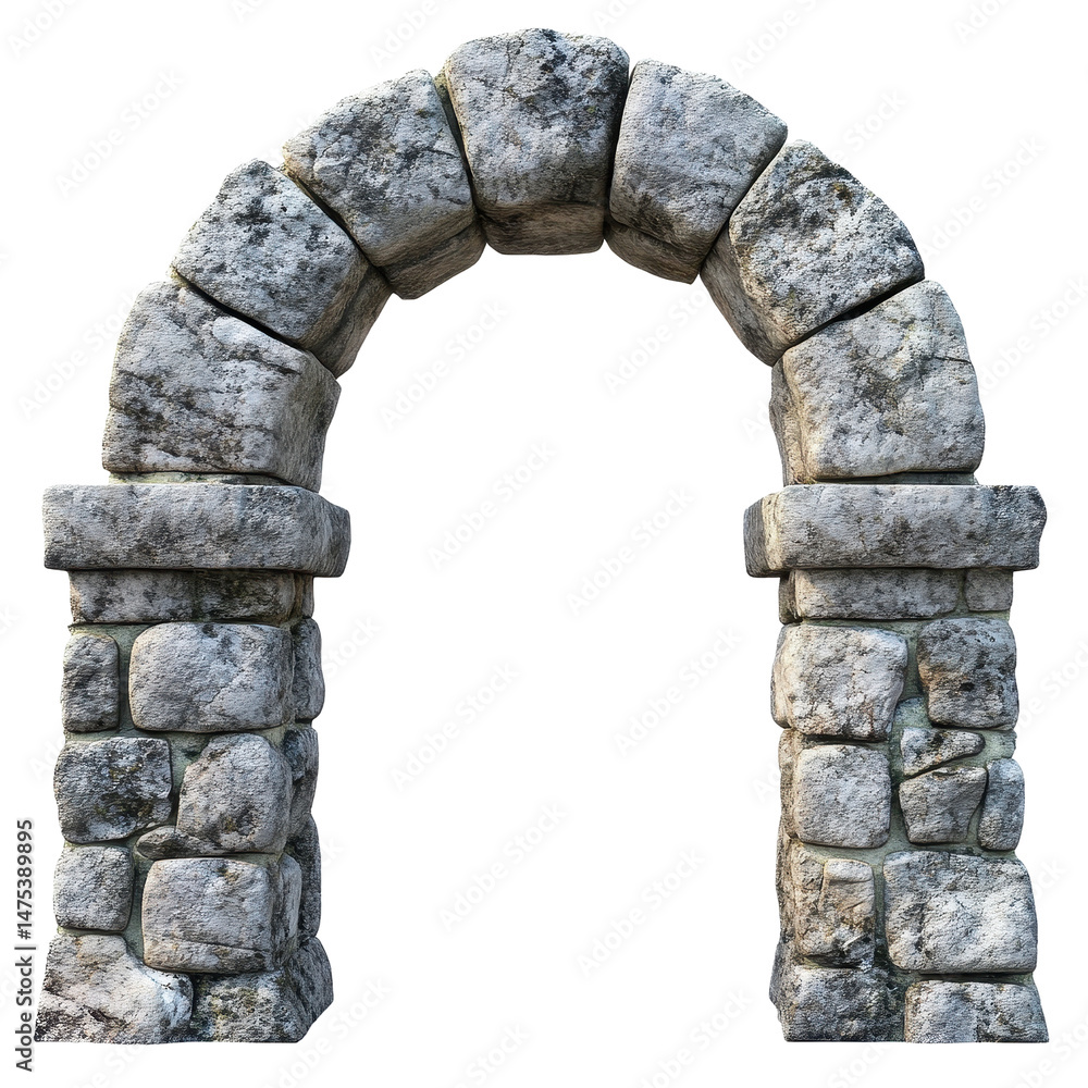 Aufkleber stone arch structure isolated on transparent background showcasing ancient architectural design and 