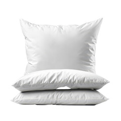 White pillows stacked elegantly on a minimalist Transparent background for modern decor inspiration, pink pillows isolated on isolated on PNG background