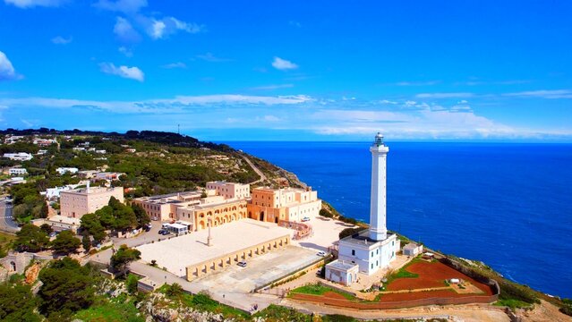 Santa Maria di Leuca - Italy, Apulia - Aerial view of Cape Lighthouse and Punta Meliso