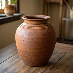 Rustic Terracotta Clay Pot: Handcrafted Vase for Home Decor