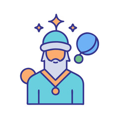 Wise Man Cartoon Illustration Vector Colorful Artwork Design