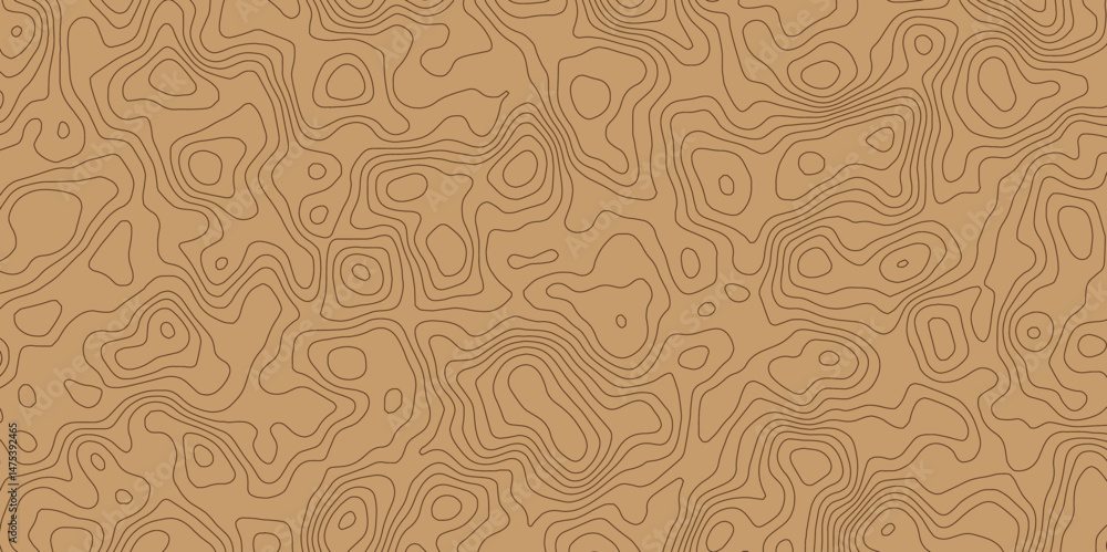 Aufkleber  topographic map featuring brown background and color contour lines arranged in a seamless pattern, showcasing elevation and terrain variations.