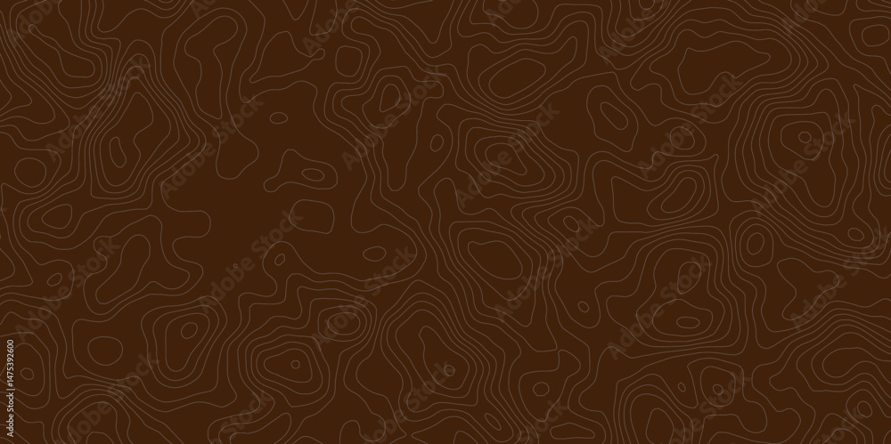 Poster brown topographic map background with contour lines creating an abstract terrain pattern seamless de