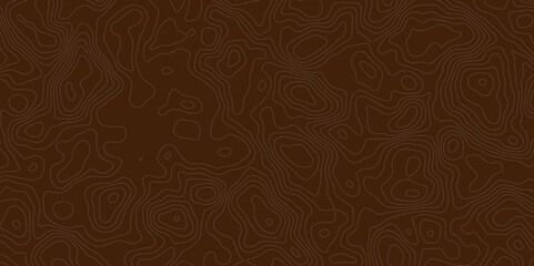 Brown topographic map background with contour lines creating an abstract terrain pattern seamless design.