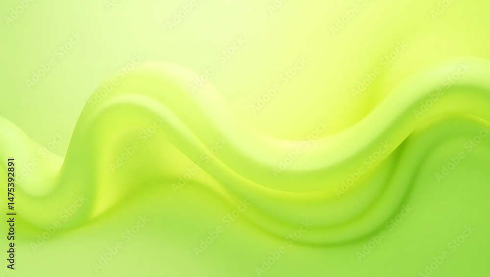 Poster elegant abstract green gradient wave background with smooth flowing curves and light