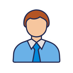 Simple Businessman Avatar Icon in Flat Design Style