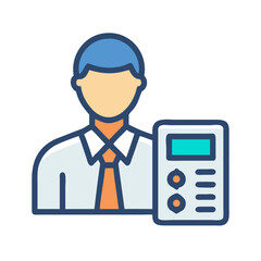Man with report icon vector illustration graphic design