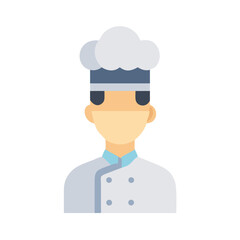 Chef Icon with toque on a black background