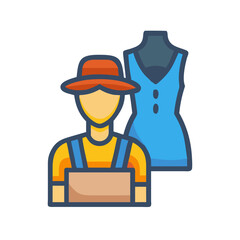 Tailor with Mannequin Illustration for Fashion and Design