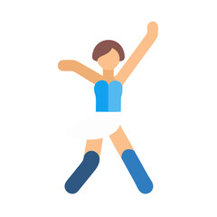 Flat illustration of a ballet dancer with arms raised
