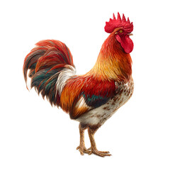 Majestic Rooster Vibrant Plumage, Proud Posture, Farm Animal