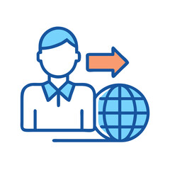 Global Business Expansion Icon - International Growth Concept
