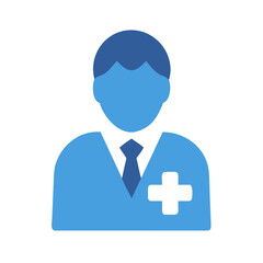 Doctor Icon Illustration on Black Background, Medical Professional