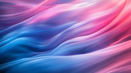 Fototapeta premium Abstract flowing shapes in blue, pink, and purple create a dreamy and soft undulating pattern.