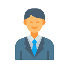 Man in Suit Icon, Business Professional Flat Design
