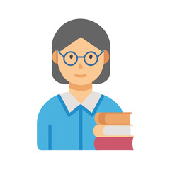 Cartoon Teacher with Books Illustration for Education Concepts