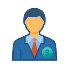 Financial Advisor Avatar with Dollar Sign on Black