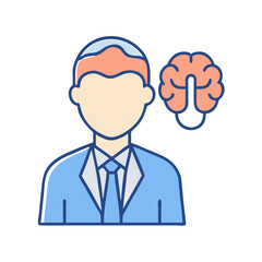 Smart businessman with a brain, creativity and intelligence