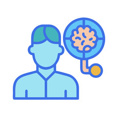 Brain Scan Vector Illustration, AI, Human Brain Analysis