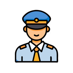 Cartoon Officer, Profession Uniform, law enforcement service character