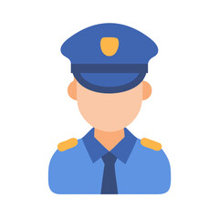 Flat Vector Icon Illustration: Police Officer, Policeman