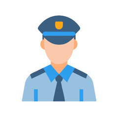 Police officer avatar, man in uniform, illustration