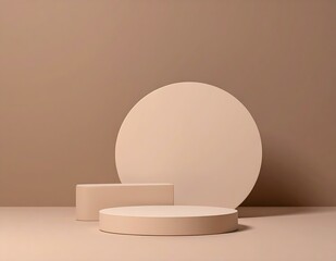 Abstract Beige Minimalist Product Display Podium Background