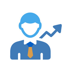Business growth concept with anonymous person and rising arrow
