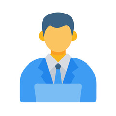 Businessman Icon with Suit, Tie, and Faceless Head
