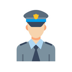 Flat vector of a police officer with police hat