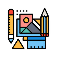 Architectural design icon, planning, blueprint, engineer, construction